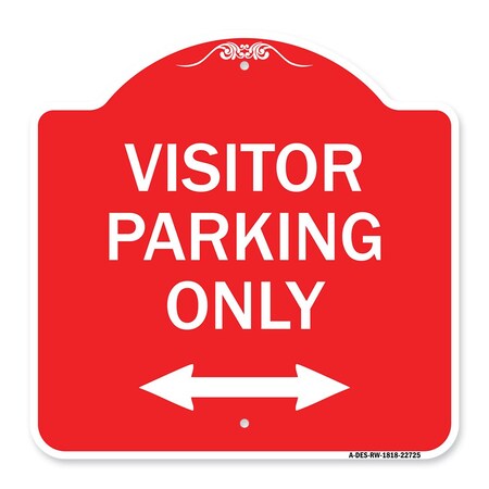 Signmission Visitor Parking Visitor Parking W/ Bidirectional Arrow Heavy-Gauge Alum, 18" x 18", RW-1818-22725 A-DES-RW-1818-22725